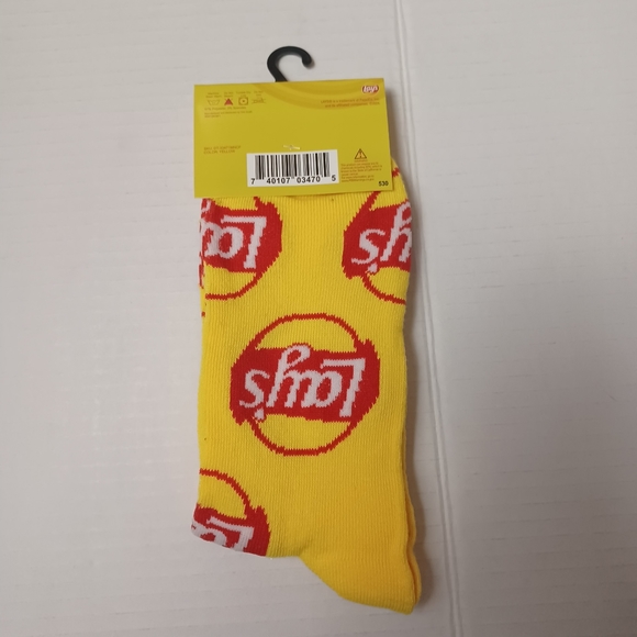 Lays Potato Chip Mens Crew Socks NEW Size Mens 6-12 Novelty -1 Pair -Quirky Logo - Picture 5 of 7